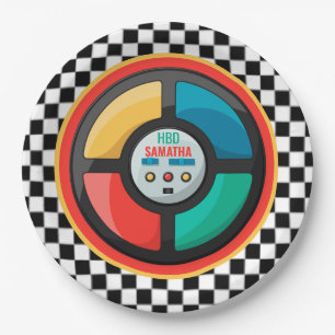 Cool 80's Retro Party Game Nostalgic Colorful Paper Plates