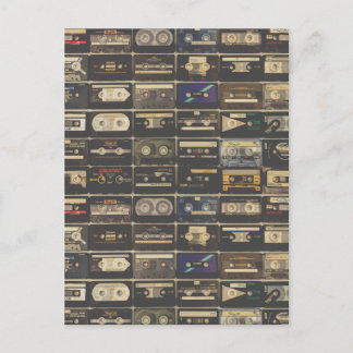 Cool 80s vintage cassette postcard