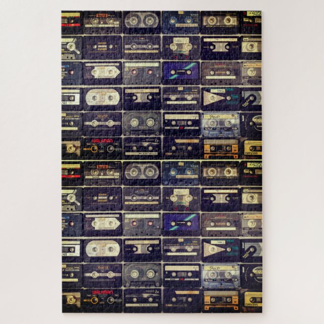 Cool 80s vintage cassette puzzle (Vertical)