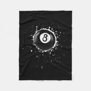 Cool 8-ball Eight Pool Billiards Paint Splatter Ei Fleece Blanket