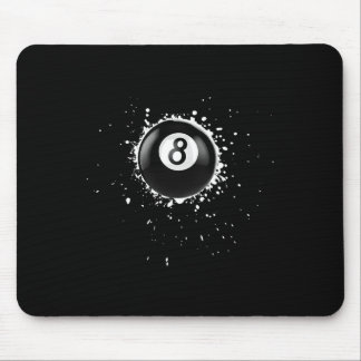 Cool 8-ball Eight Pool Billiards Paint Splatter Ei Mouse Pad