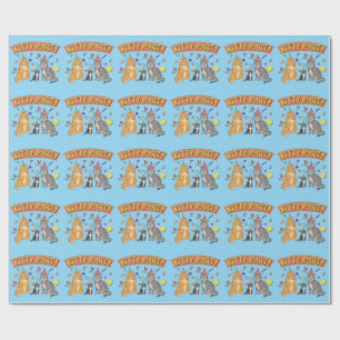 Cool 90s Cat Party 1990s Themed Kitty Wrapping Paper