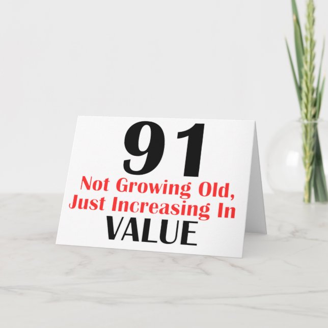 COOL 91 YEARS OLD BIRTHDAY DESIGNS CARD (Front)