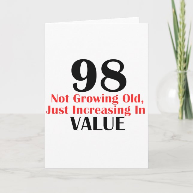 COOL 98 YEARS OLD BIRTHDAY DESIGNS CARD (Front)