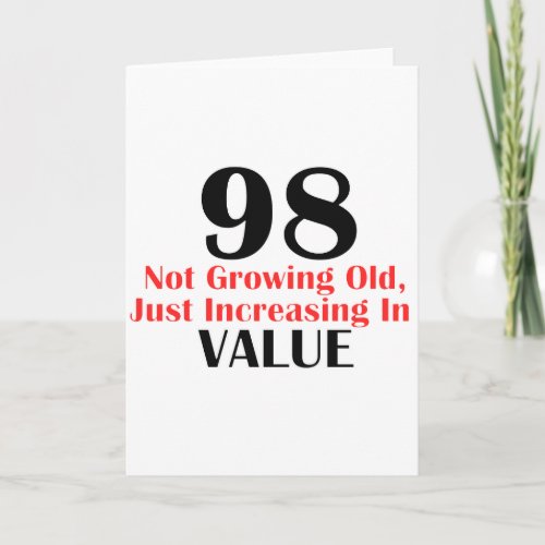 COOL 98 YEARS OLD BIRTHDAY DESIGNS CARD