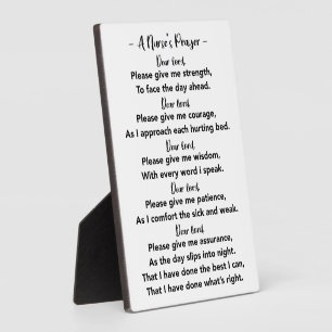 Cool A Nurse's Prayer Photo Plaque with Easel Gift