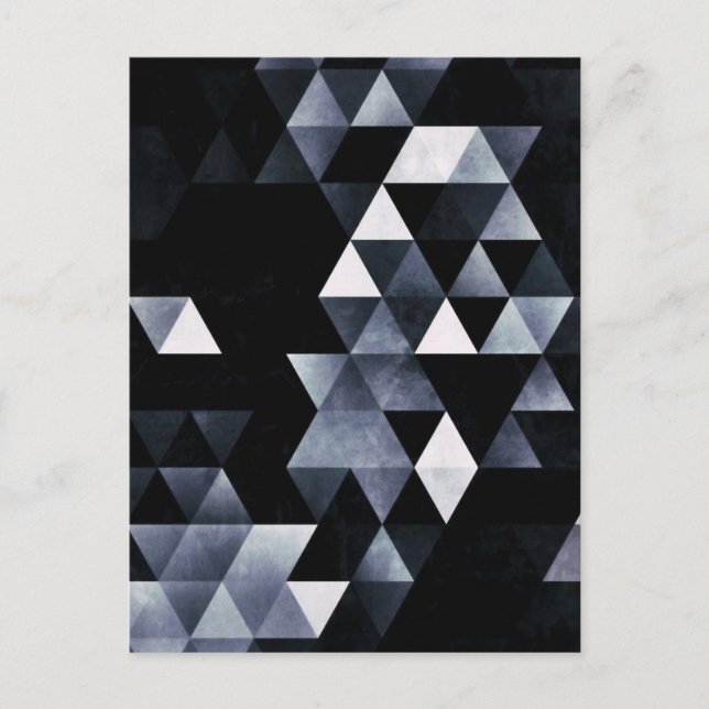 Cool Abstract Black and White Geometric Pattern Postcard (Front)