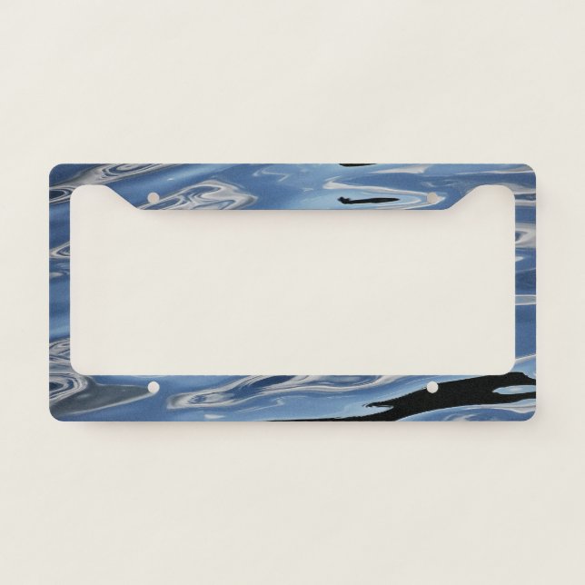 Cool abstract blue pattern license plate frame (Front)