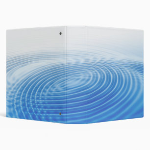Cool Abstract Blue Waves Concentric Circles 3 Ring Binder