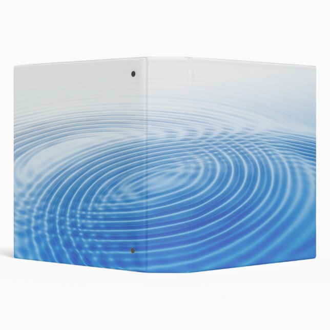 Cool Abstract Blue Waves Concentric Circles 3 Ring Binder (Background)