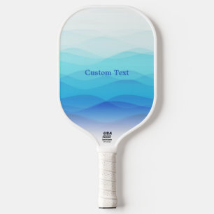 Cool Abstract Blue Waves Personalized Pickleball Paddle