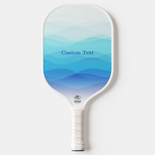 Cool Abstract Blue Waves Personalized  Pickleball Paddle