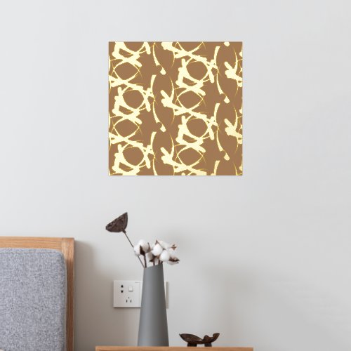 Cool Abstract Brown Beige Gold Foil Prints