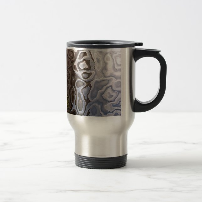 Cool Abstract Brown, Grey, Travel Mug (Right)