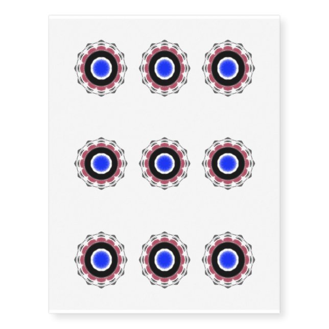 Cool abstract circle pattern temporary tattoos (Front)