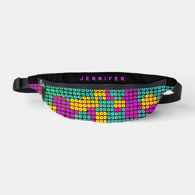 Cool Abstract Colorful Builiding Bricks Pattern Fanny Pack (Front)