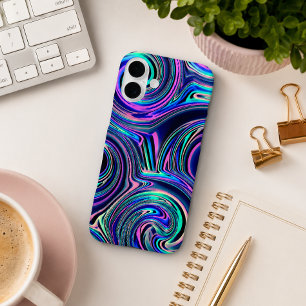 Cool Abstract Contemporary Spiral Art Pattern iPhone 16 Plus Case