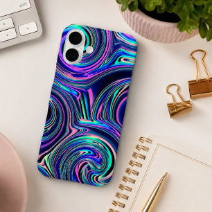 Cool Abstract Contemporary Spiral Art Pattern iPhone 16 Plus Case
