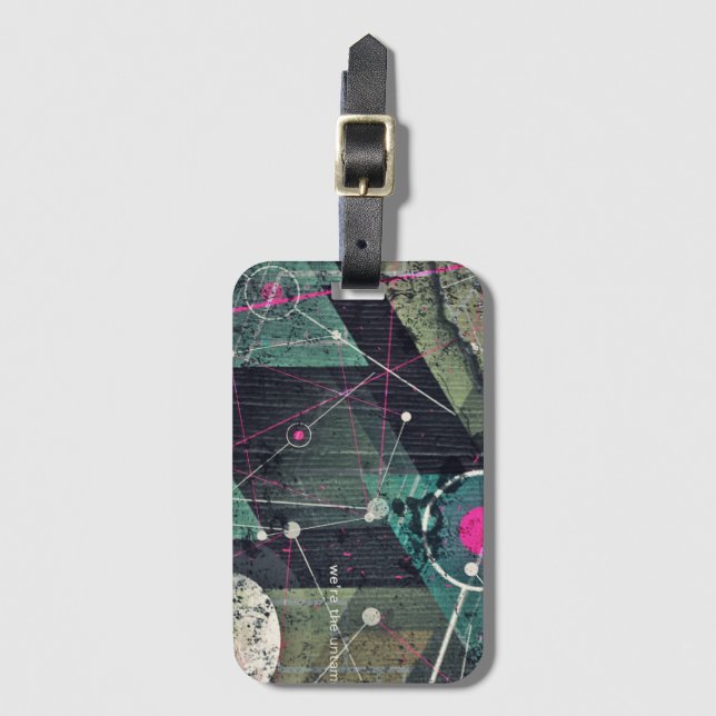 Cool Abstract Digital Graffiti Art Geometic Luggage Tag (Front Vertical)