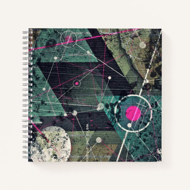 Cool Abstract Digital Graffiti Art Geometic Notebook (Front)