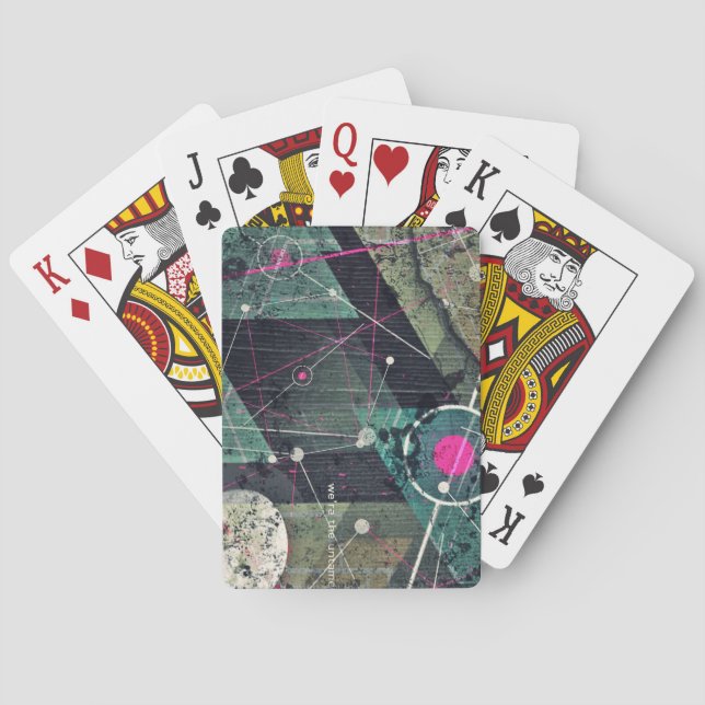 Cool Abstract Digital Graffiti Art Geometic Poker Cards (Back)