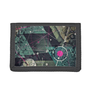 Cool Abstract Digital Graffiti Art Geometic Tri-fold Wallet