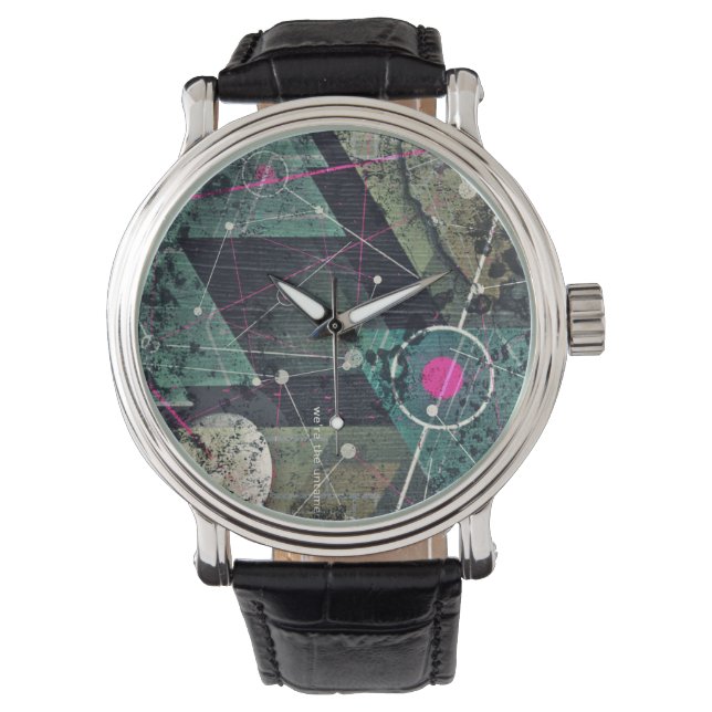 Cool Abstract Digital Graffiti Art Geometic Watch (Front)