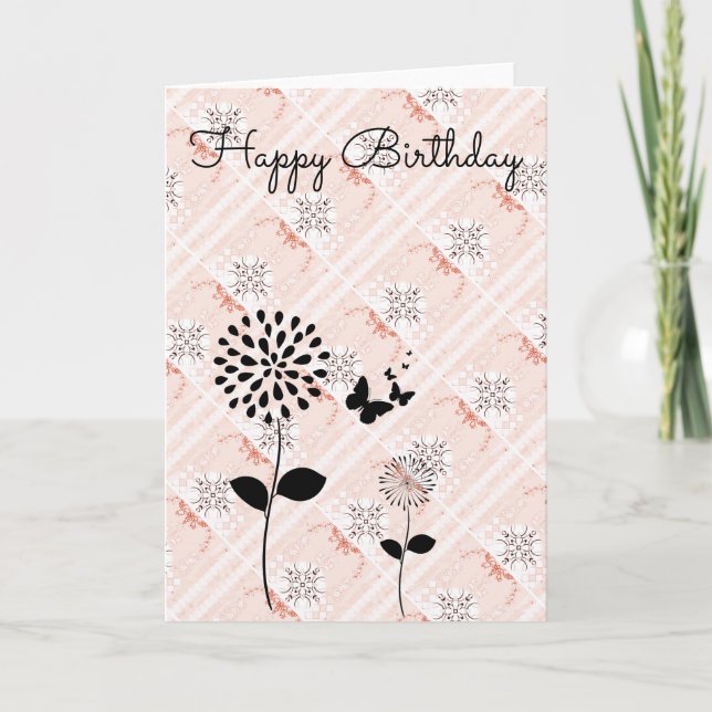 Cool Abstract Flower Birthday Card (Front)