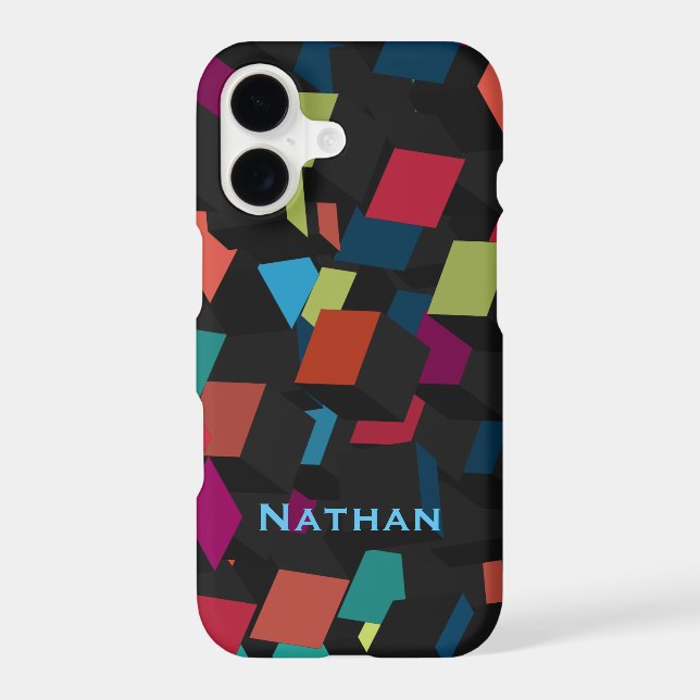 Cool Abstract Geometric Cube Pattern Personalised  Case-Mate iPhone Case (Back)