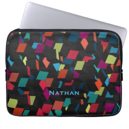 Cool Abstract Geometric Cube Pattern Personalized Laptop Sleeve