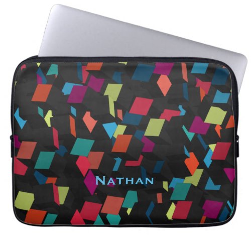 Cool Abstract Geometric Cube Pattern Personalized Laptop Sleeve