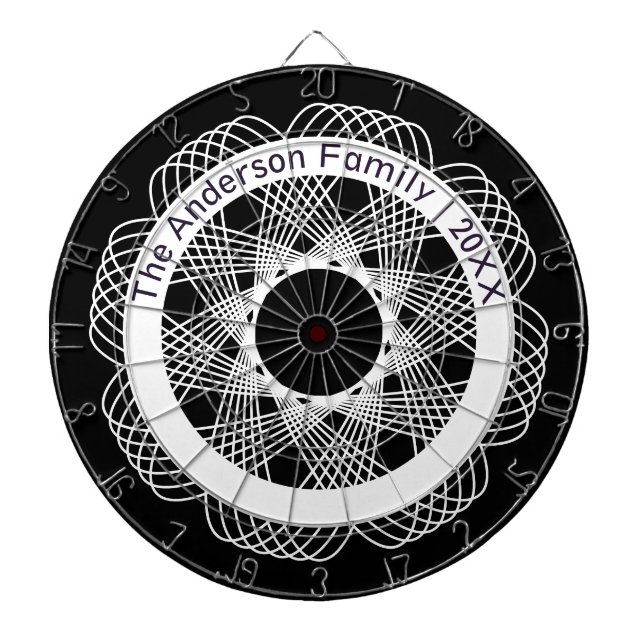 Cool Abstract Geometric Design Black and White Dart Board (Front)