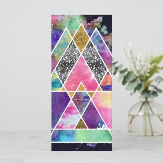 Cool abstract geometric triangles watercolor (Standing Front)