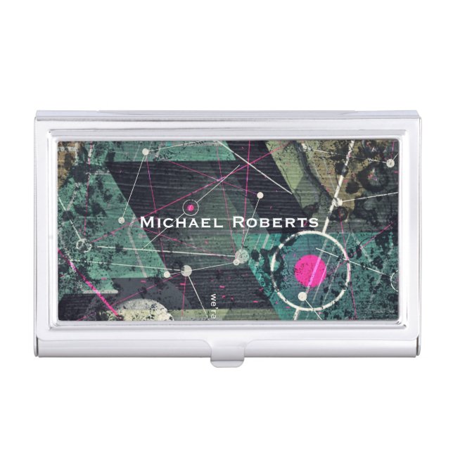 Cool Abstract Graffiti Art Geometic Personalised Business Card Case (Front)