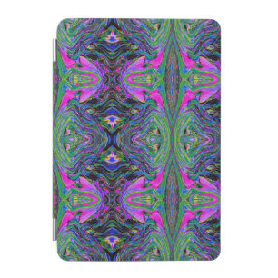 Cool Abstract Green, Black and Blue Groovy Retro iPad Mini Cover