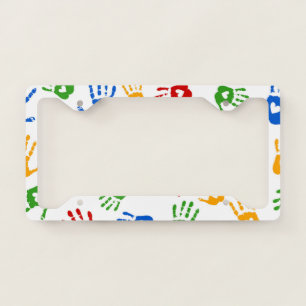 Cool Abstract Heart in Palm License Plate Frame
