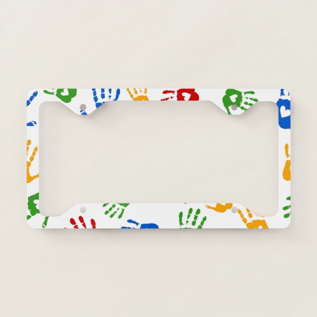 Cool Abstract Heart in Palm License Plate Frame (Front)