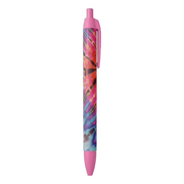 Cool Abstract Hot Pink Blue Black Batik Tie Dye Pen (Bottom (Vertical))
