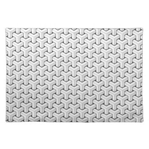 Cool Abstract Isometric Y Shaped Cubes Cloth Placemat