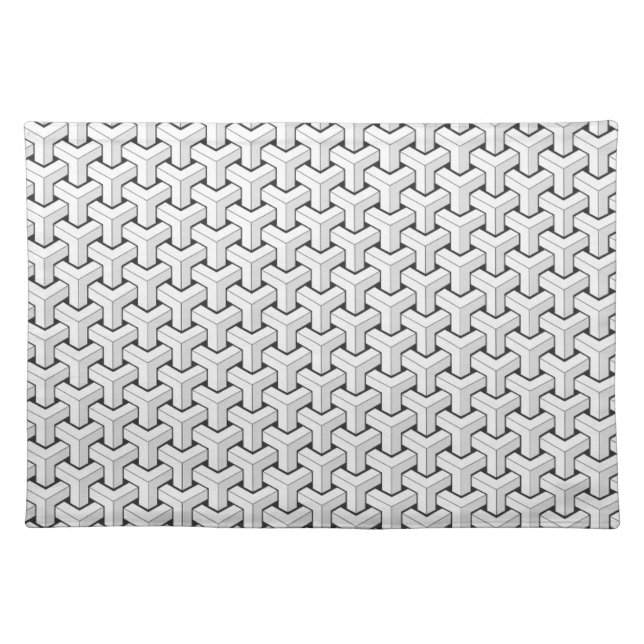 Cool Abstract Isometric Y Shaped Cubes Cloth Placemat (Front)