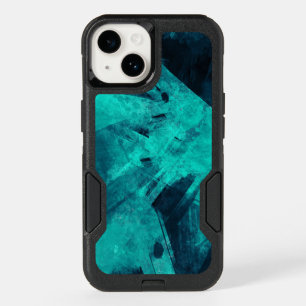 Cool Abstract Jagged Blue Art OtterBox iPhone 14 Case