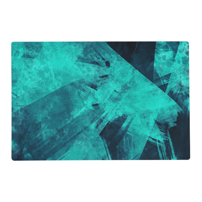 Cool Abstract Jagged Blue Art Placemat (Front)