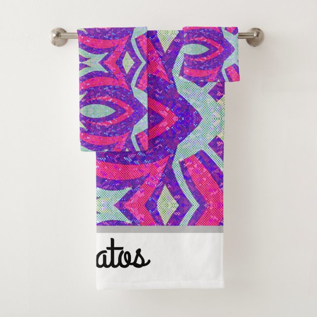 Cool Abstract Modern Personalized Towel Set (Insitu)