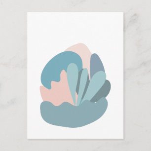 Cool Abstract Modernism in Blue and Blush Postcard