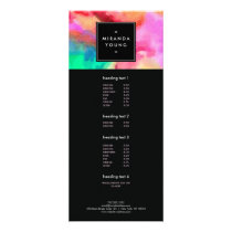 Cool Abstract Multi-color Watercolors Modern Rack Card