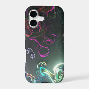 Cool Abstract Neon Liquid Art Black iPhone 17 Case