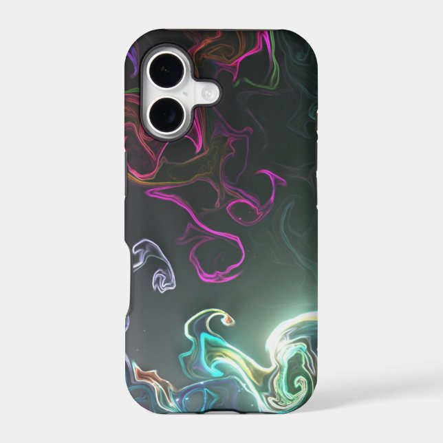 Cool Abstract Neon Liquid Art Black Case-Mate iPhone Case (Back)