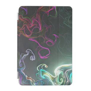 Cool Abstract Neon Liquid Art Black iPad Mini Cover