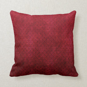 Cool abstract oriental red scale pattern pillow