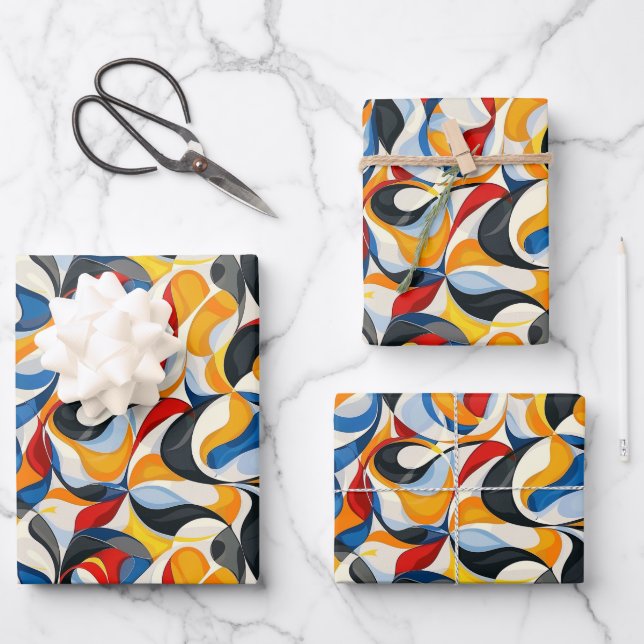 Cool abstract pattern party  wrapping paper sheets (Front)